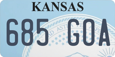 KS license plate 685GOA