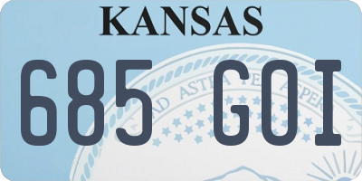 KS license plate 685GOI