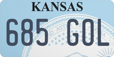 KS license plate 685GOL