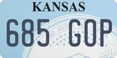 KS license plate 685GOP