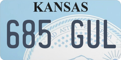 KS license plate 685GUL