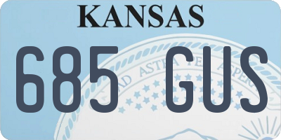 KS license plate 685GUS
