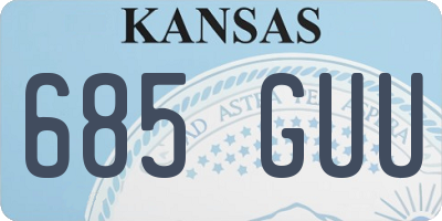 KS license plate 685GUU