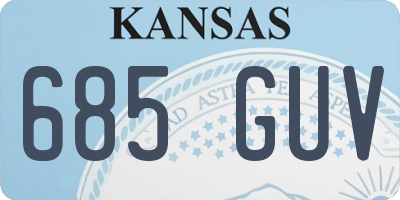 KS license plate 685GUV