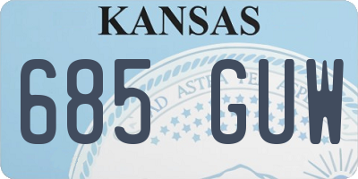 KS license plate 685GUW