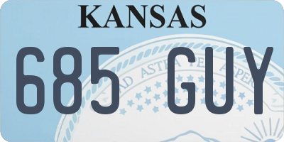 KS license plate 685GUY