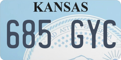 KS license plate 685GYC
