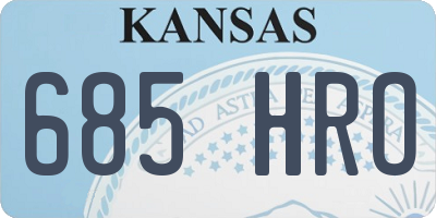 KS license plate 685HRO