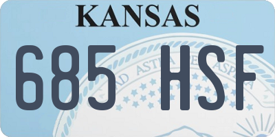 KS license plate 685HSF
