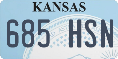 KS license plate 685HSN