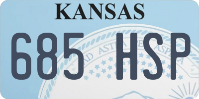 KS license plate 685HSP