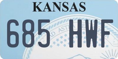 KS license plate 685HWF