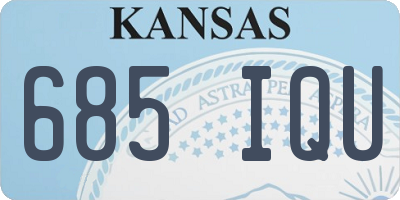 KS license plate 685IQU