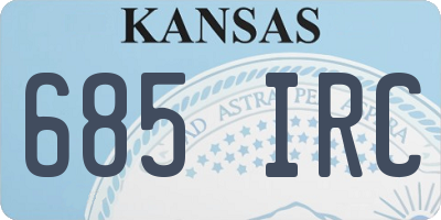 KS license plate 685IRC