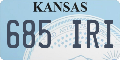 KS license plate 685IRI