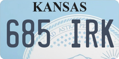 KS license plate 685IRK