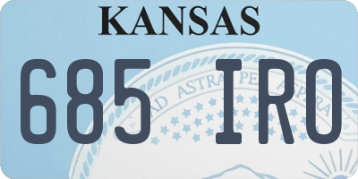 KS license plate 685IRO