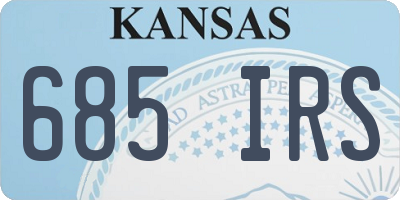 KS license plate 685IRS