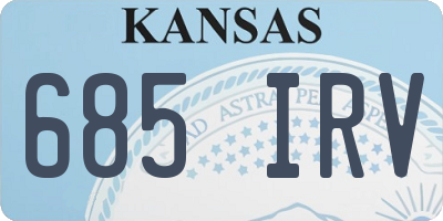 KS license plate 685IRV