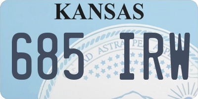 KS license plate 685IRW