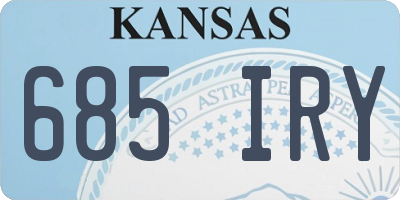 KS license plate 685IRY