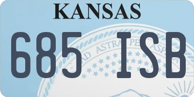 KS license plate 685ISB