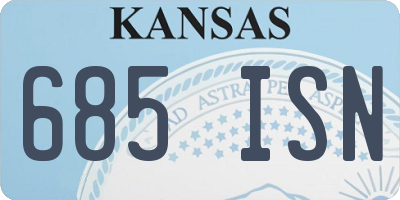 KS license plate 685ISN