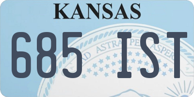 KS license plate 685IST