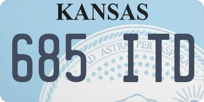 KS license plate 685ITD