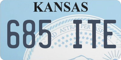 KS license plate 685ITE