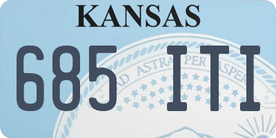 KS license plate 685ITI