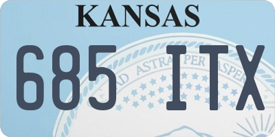 KS license plate 685ITX