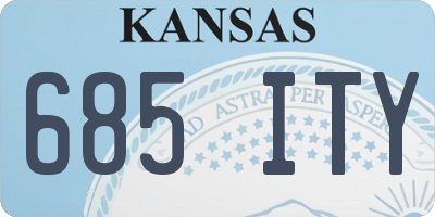KS license plate 685ITY