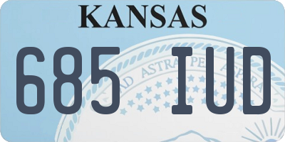 KS license plate 685IUD