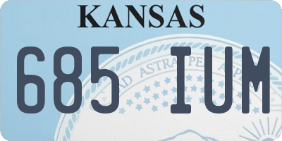 KS license plate 685IUM