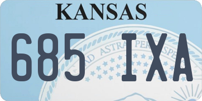 KS license plate 685IXA