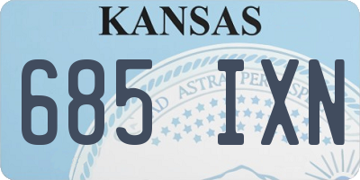 KS license plate 685IXN