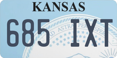 KS license plate 685IXT