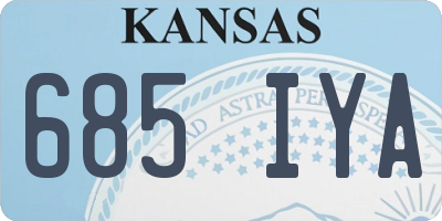 KS license plate 685IYA