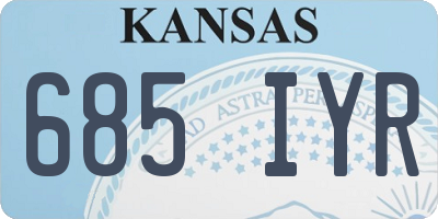 KS license plate 685IYR