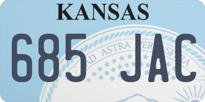 KS license plate 685JAC