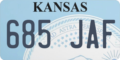 KS license plate 685JAF