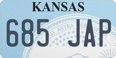 KS license plate 685JAP