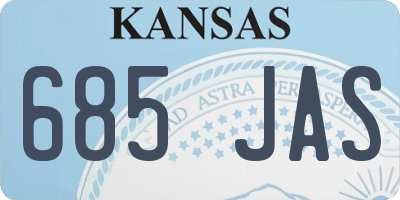 KS license plate 685JAS