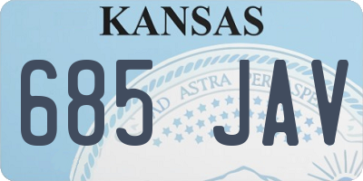 KS license plate 685JAV