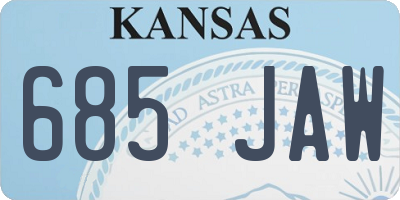 KS license plate 685JAW