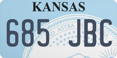 KS license plate 685JBC