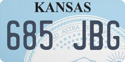 KS license plate 685JBG
