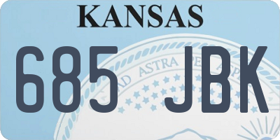 KS license plate 685JBK