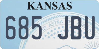 KS license plate 685JBU